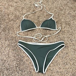 H&M swimsuit. Olive/white size 8 Like new